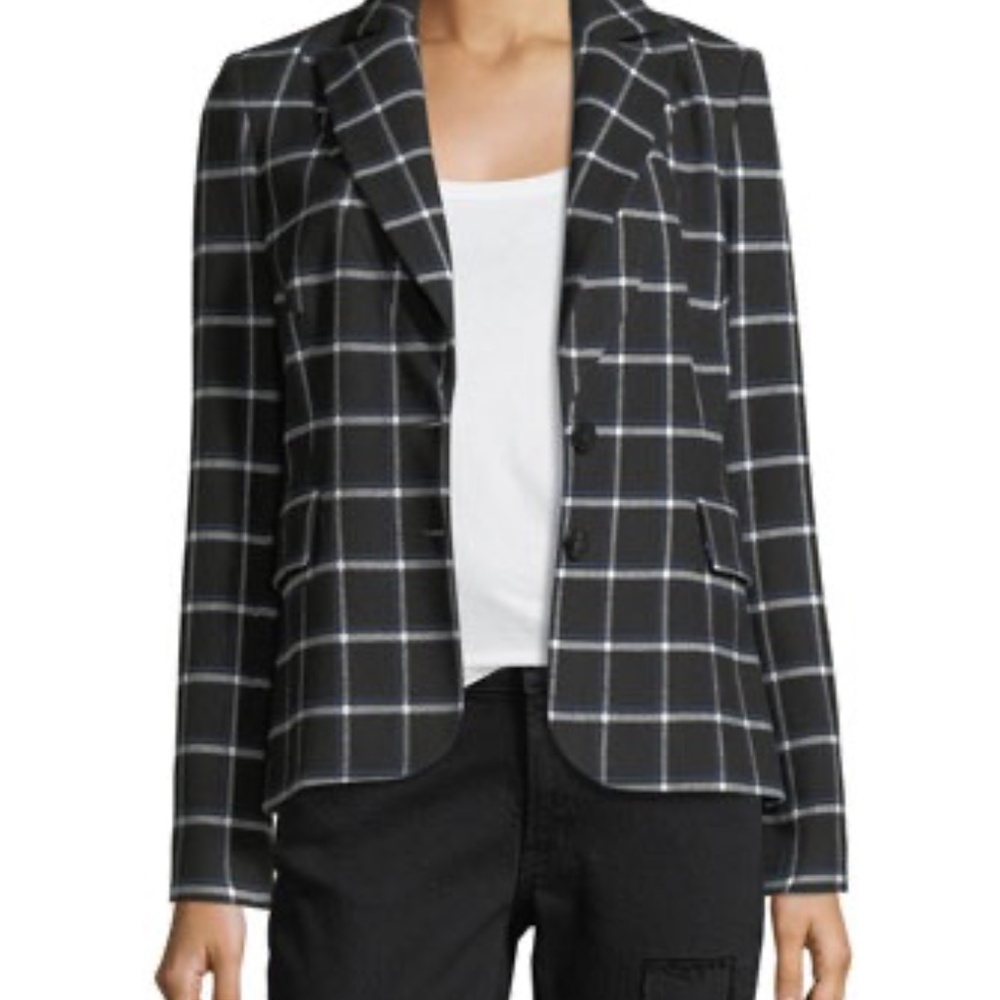 Derek Lam 10 Crosby Grid-Print Two-Button Blazer … - image 3